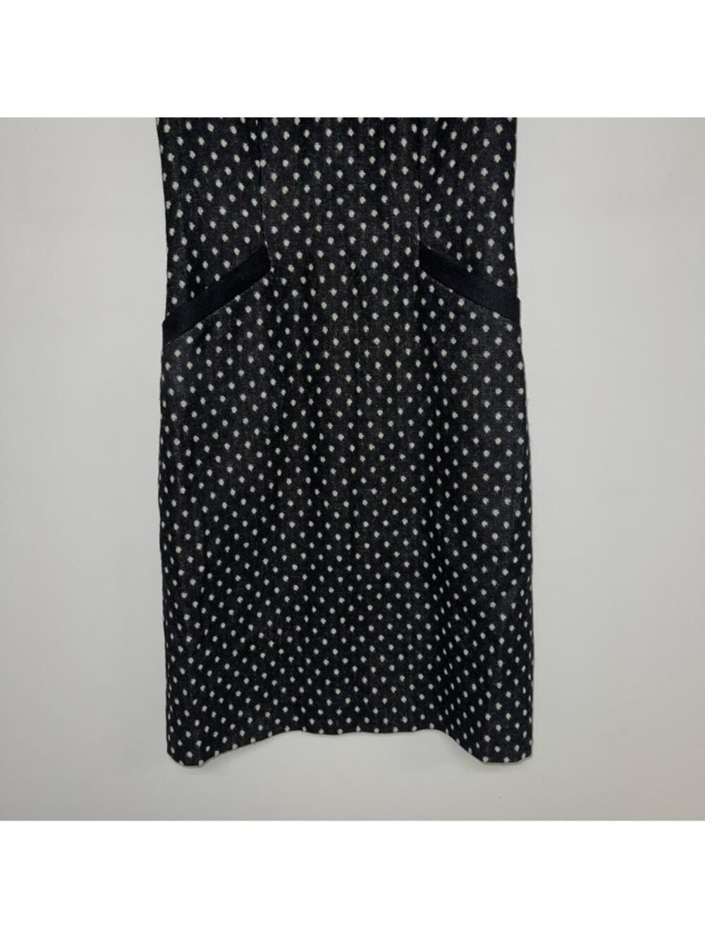 Boden Dress Women’s Size 4 US Long Black Ivory Deborah Tweed Wool Shift - Picture 5 of 9